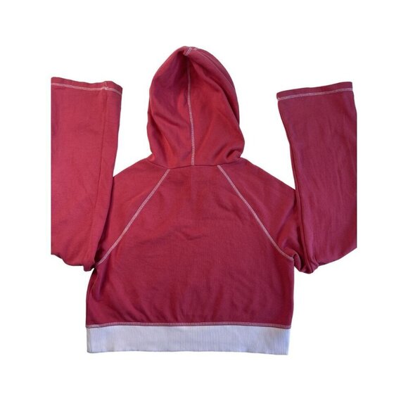 JUICY by Juicy Couture Fleece Cropped Pullover Hoodie SZ M Long Bell Sleeves Cor - Picture 4 of 12